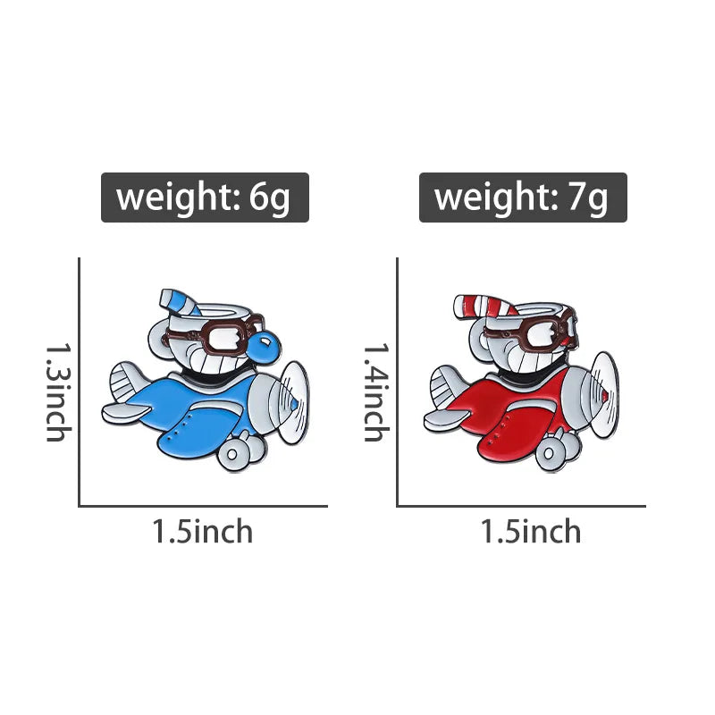 Shooting Game Cup Enamel Pins Creative Cuphead  Fighting Comic Character Lapel Badges Backpack Jewelry Gifts For Friends