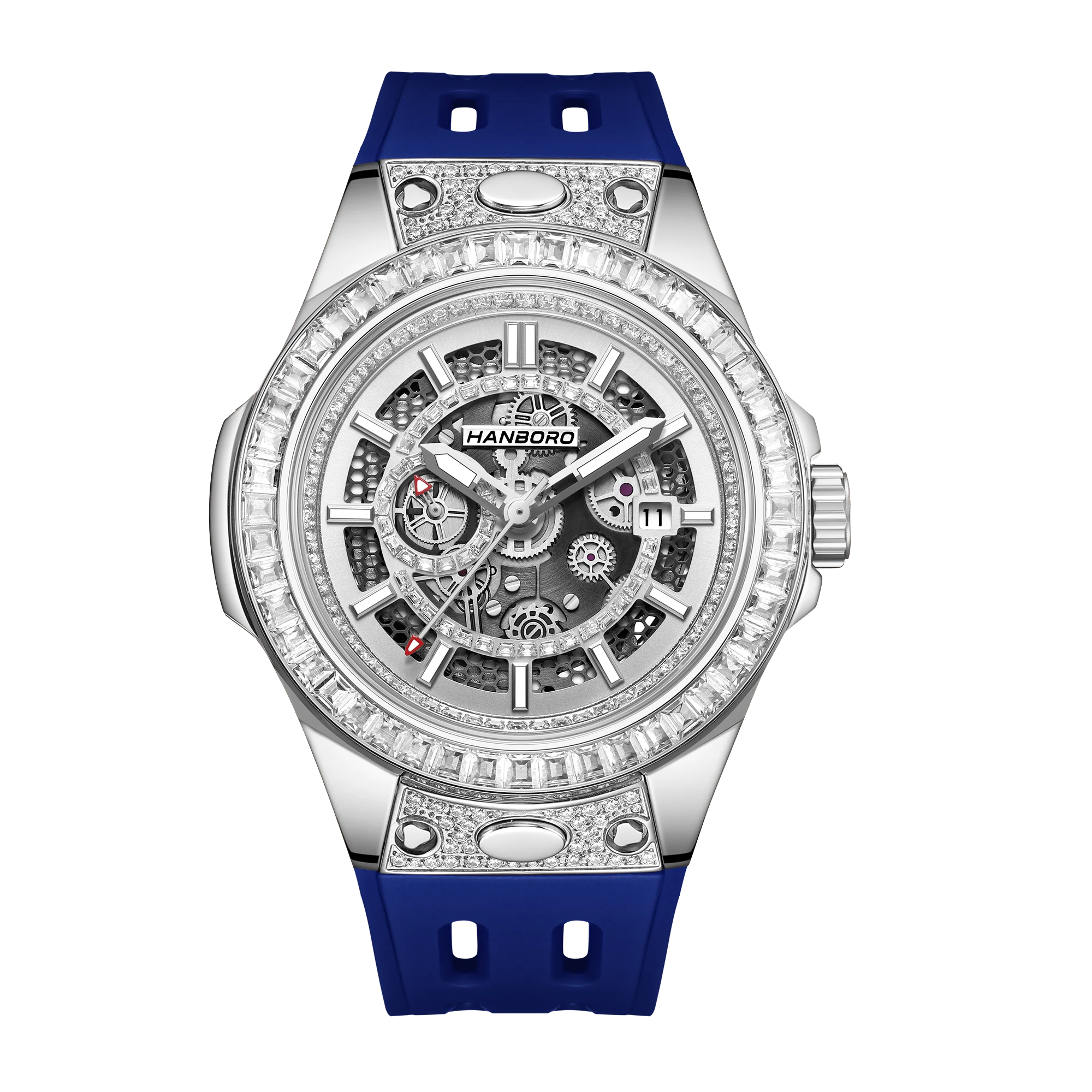 HANBORO super Bang Collection Fashion Light Luxury Quick Release Replaceable Strap Men's Automatic Mechanical Watch