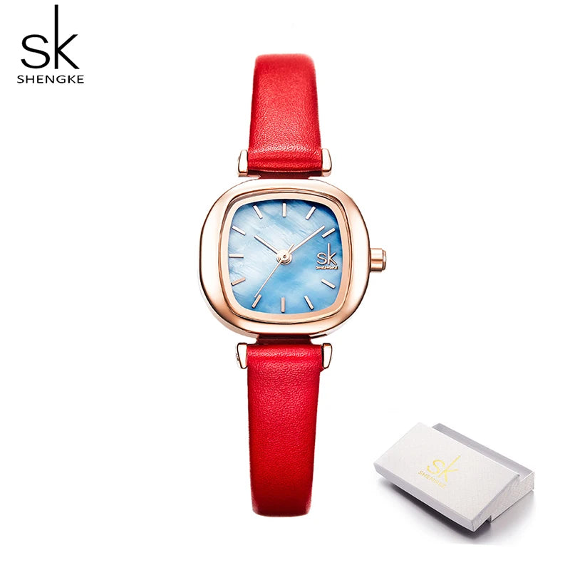 Shengke Fashion Women's Watches Original Design Square Ladies Quartz Wristwatches Elegant Woman's Best Gifts Clock for Female
