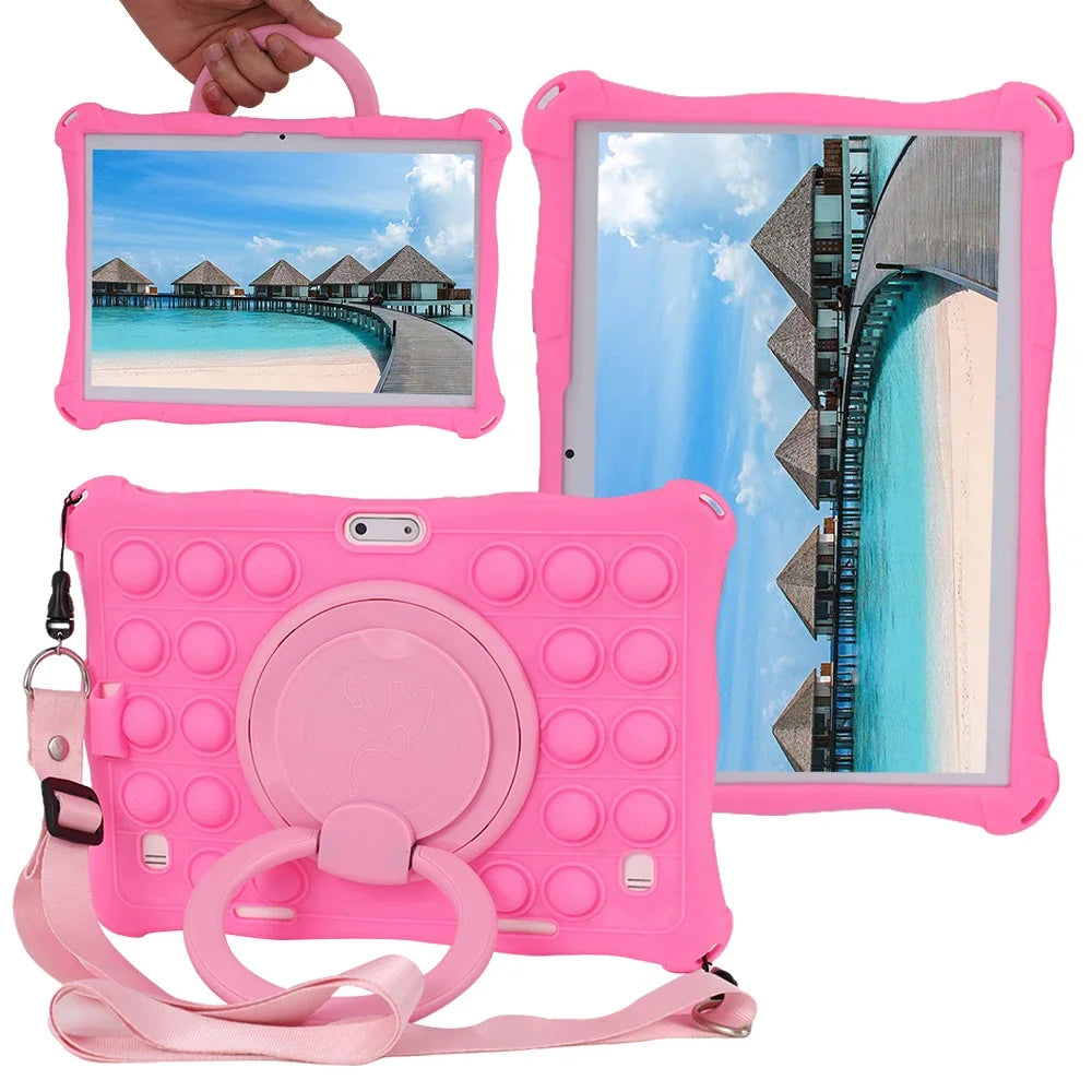 10.1"Kids Friendly Universal Tablet Case Soft Silicon 10 10.1 inch Lightweight Cover Stand Shockproof Funda 24x17cm/9.5x6.69inch