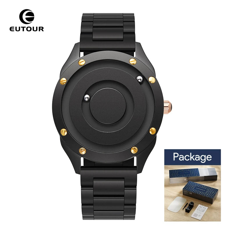 EUTOUR 2025 Unisex Couple Watch – Magnetic Glassless Ball Design, Stainless Steel Strap, Fashion Quartz Accessory