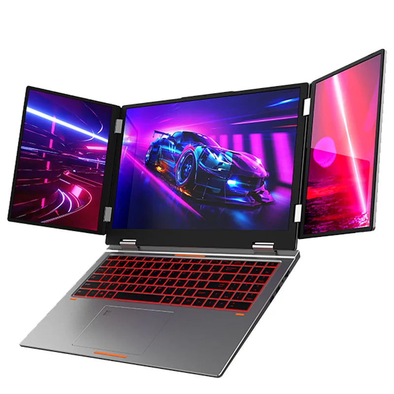 16+10.5+10.5inch Triple Screen Laptop I7-1260P 64GB 4TB DDR4 Win11 Face Recognition Fingerprint Unlock WIFI6 HDMI Computer