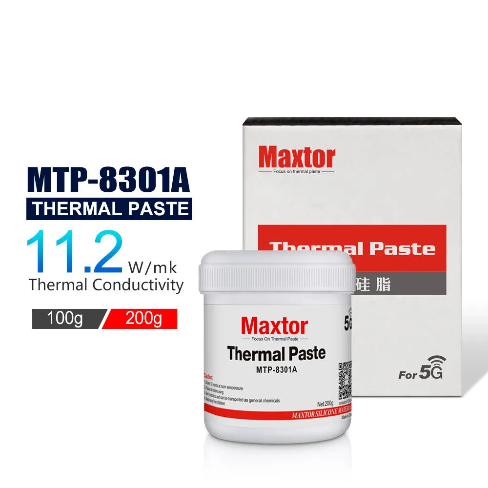 Maxtor Thermal Paste 200g CPU Paste Non-Conductive Thermal Conductive Grease Paste Heat Transfer Grease for CPU Graphics Cooling