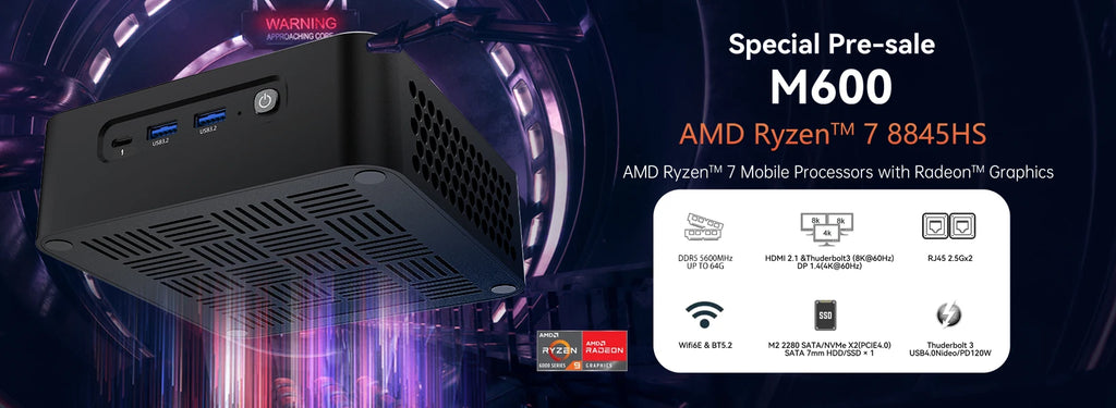MOREFINE M600 AMD CPU 8945HS/8845HS/8645HS Mini PC 512GB Mini Computer 64G DDR5 PCIe4 Gaming Computer PC Gamer WIFI6 WIN11PRO