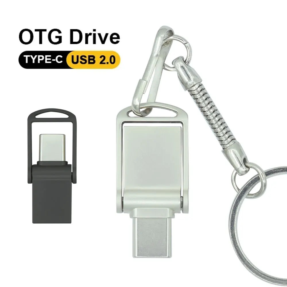 2 IN 1 phone Smartphone USB Flash Drive 128GB Type C OTG Metal waterproof USB 2.0 Mini Pen Drive 64GB pendrive
