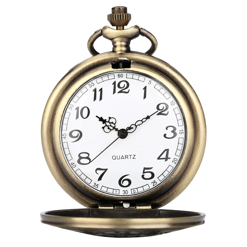 Bronze Butterfly and Flower Retro Style Necklace Pocket Watch Chain Steampunk Pendant Quartz Fob Watch Clock with Accessory 2020