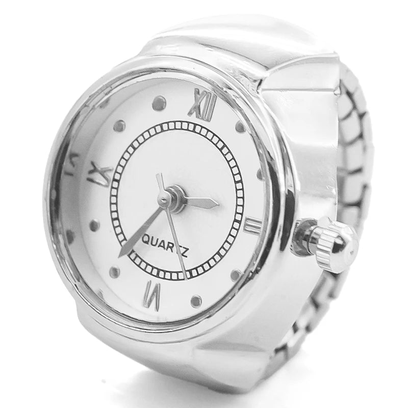 New Hot Sales Creative Roman Literal Ring Watches With Alloy Cases, Finger Round Dials For Couples And Men