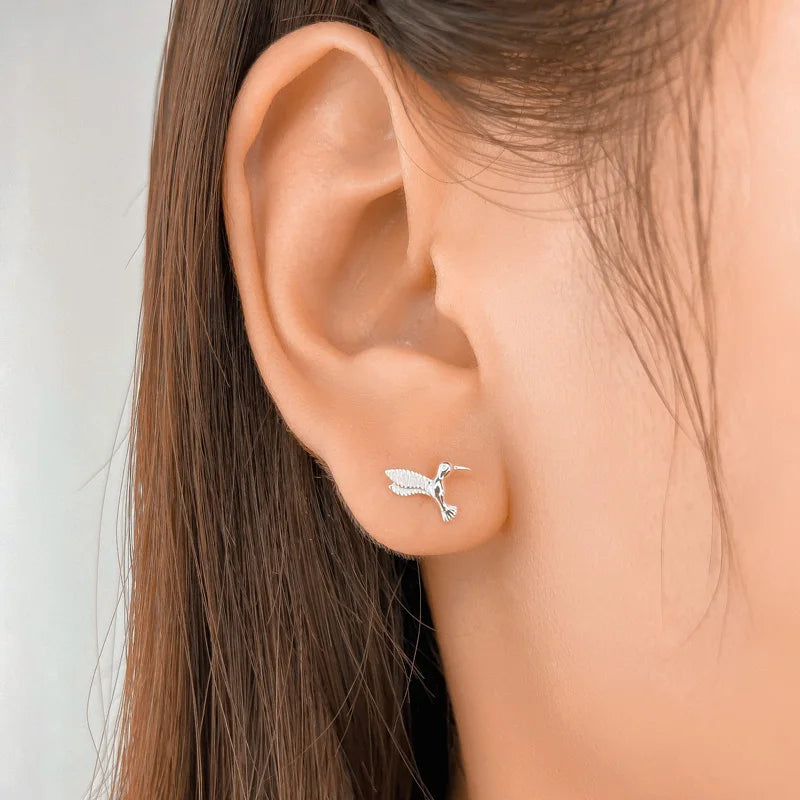 Trustdavis Real 925 Sterling Silver Fashion Sweet Animal Birds Screw Stud Earring For Women Wedding Party Fine Jewelry DB1141