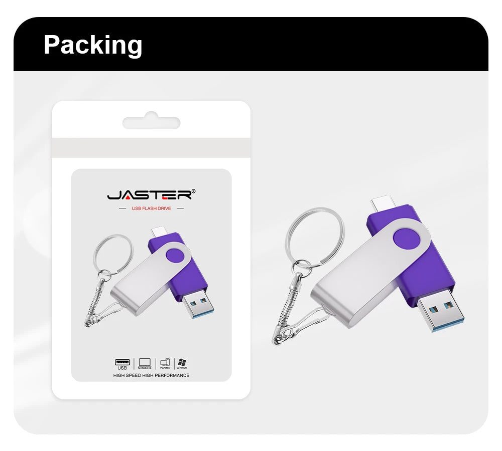 Rotable Usb 3.0 Type C Flash Drive 128GB 32GB 16GB Pen Drive high-capacity Pendrive 64GB 4G OTG 2 IN 1 Creative gift Usb Stick
