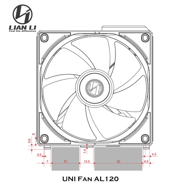 Lian Li UNI Fan AL120 ARGB Cableless Fan Support L-Connect 3 PWM Silent Low Noise High RPM MB SYNC Control Triple Pack