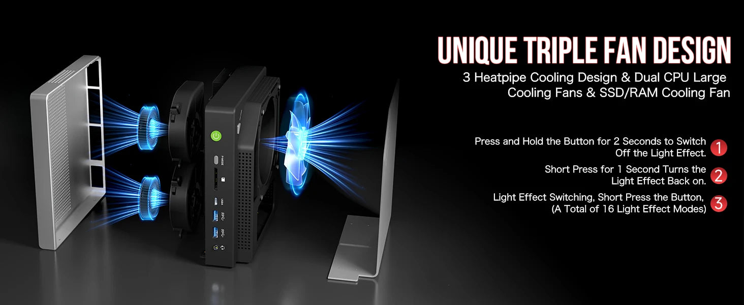 GMKtec MINI PC EVO-X2 Windows11 Pro DDR5 8000MHz PCle 4.0 M.2 2280 SSD 2.5G LAN HDMI2.0 USB4.0*2 WIFI7 BT5.4 Desk Gamer Computer