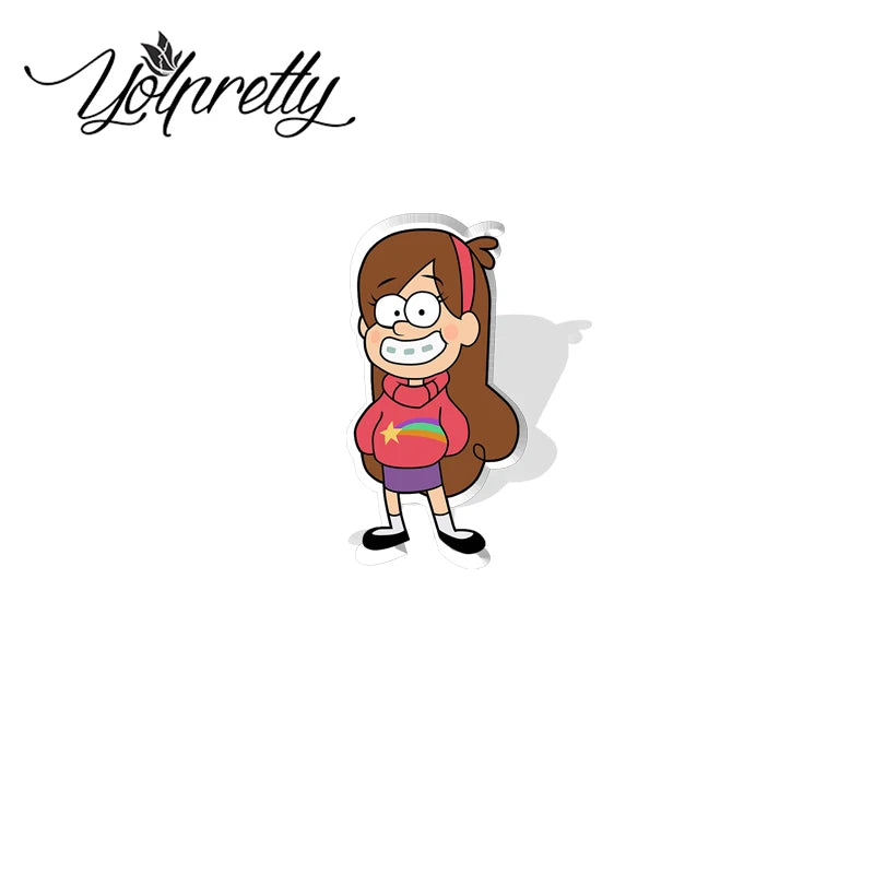 2024 New Arrival Fashion Gravity Falls Cartoon Movies Mabel Dipper Acrylic Lapel Pin Handcraft Jewelry Badge Pins Gifts