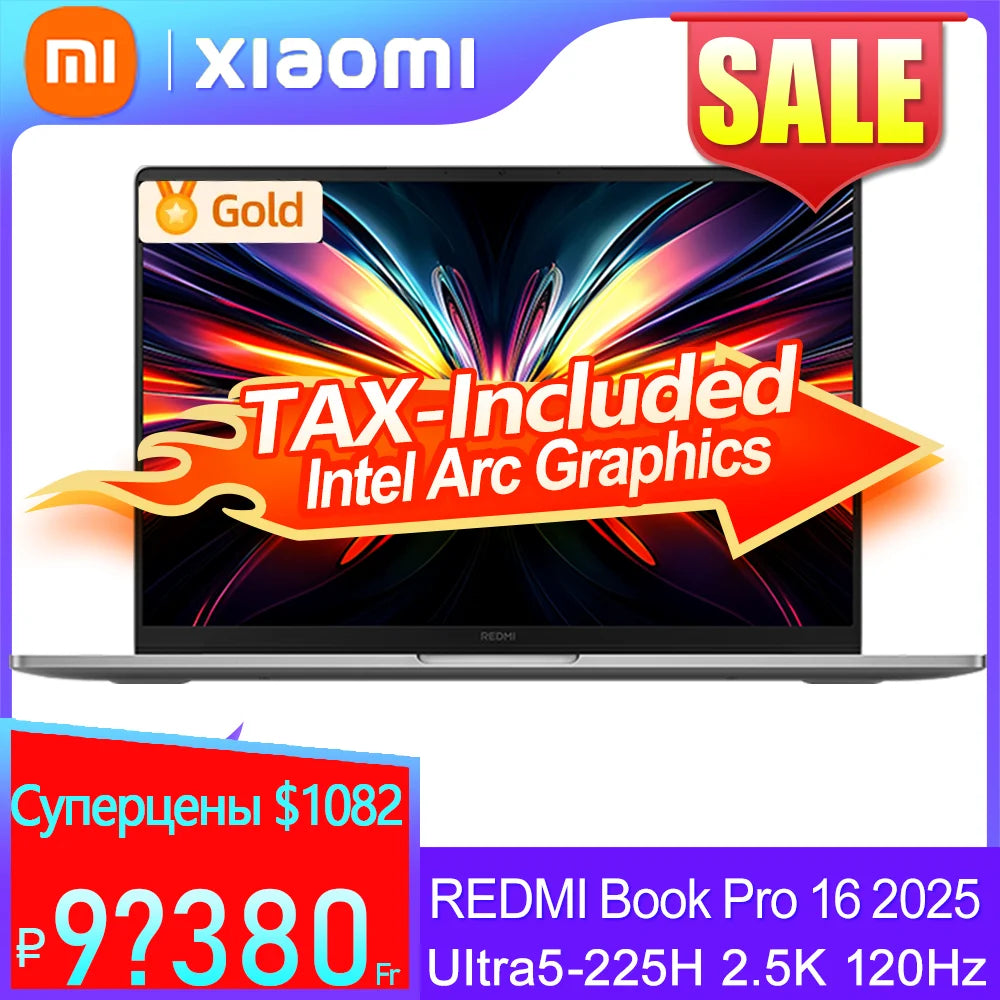 REDMI Book Pro 16 2025 Ultra5-225H 32GB+1TB 2.5K 120Hz Screen Grey