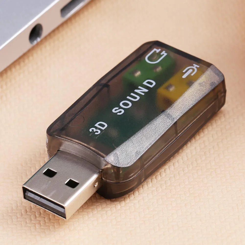 Mini External USB To 3.5mm Mic Headphone Jack Stereo Headset 3D Sound Card Audio Microphone Adapter Speaker Interface For Laptop