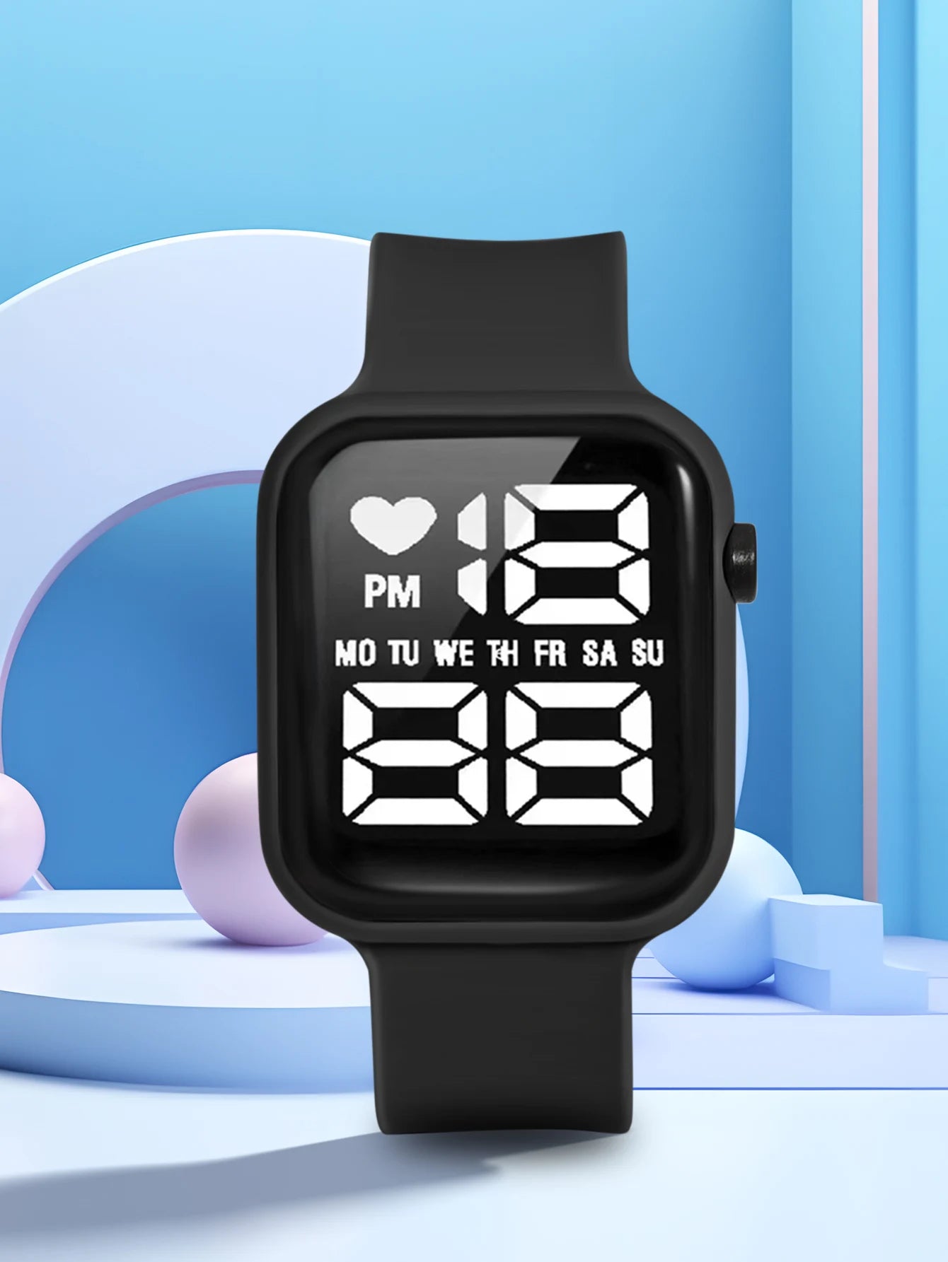 Children's Electronic Watch With heart-shaped Date Display Minimalist Sports Electronic Watch Student Daily Life Digital Watch