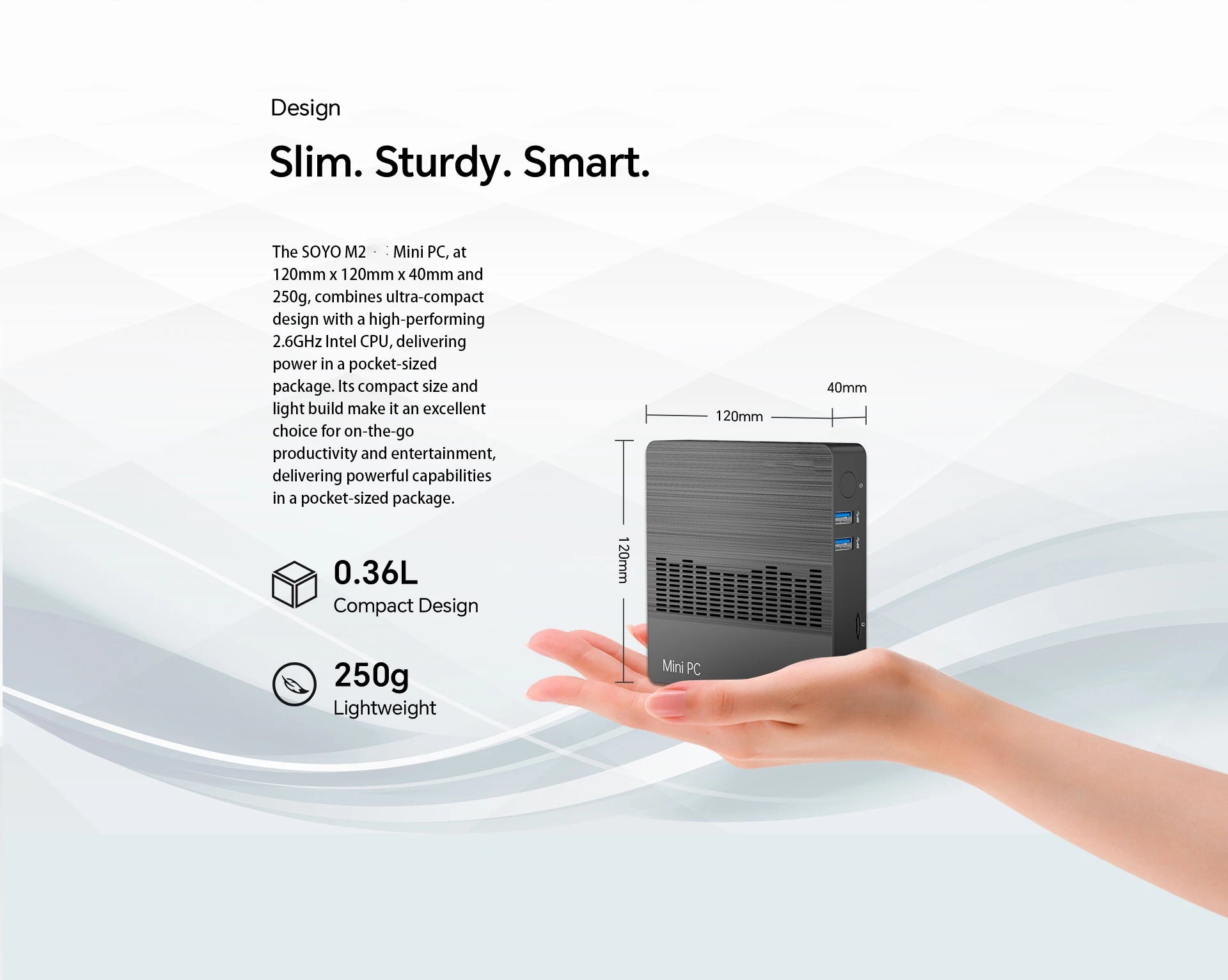SOYO M2 Mini PC: Powerful 6GB RAM, 64GB EMMC, Intel N4000, Windows 11 - Compact & Ideal for Home, Business & Gaming