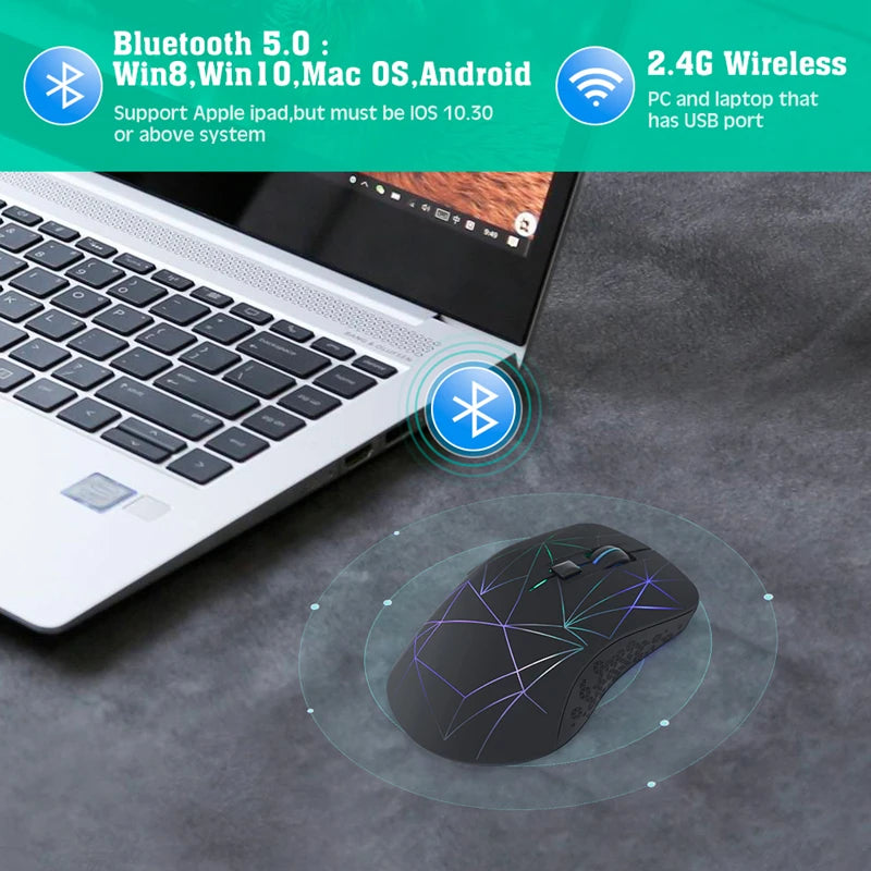 Xiaomi Wireless Mouse  3-level Dpi Speed Dual mode Led Light Pc Game Black Silent Usb 2 Devices Ergonomic For Macbook Pc Laptop