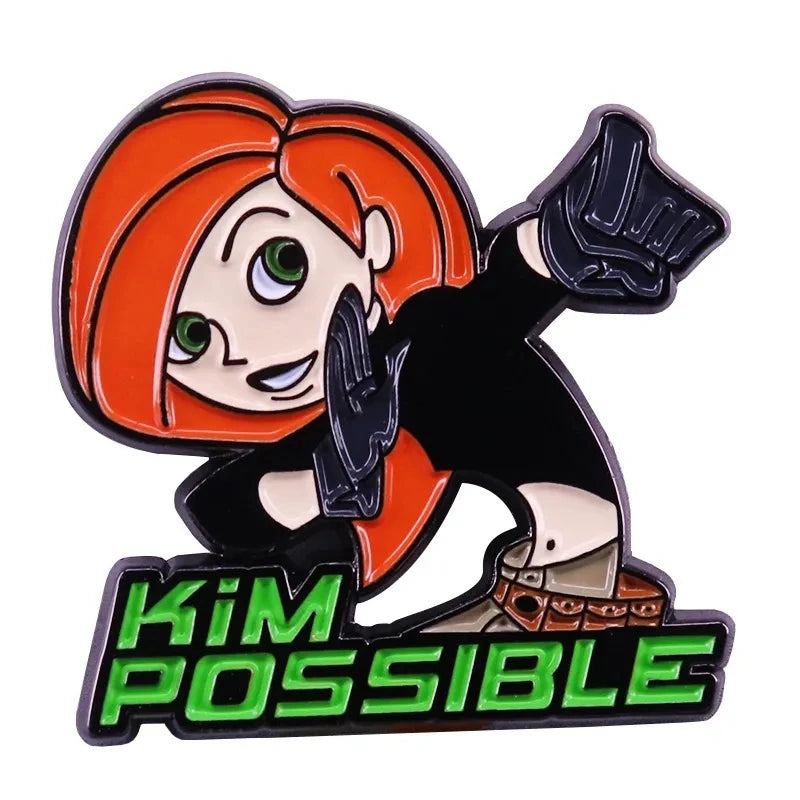 Kim Possible Enamel Pins The Nightmare Before Christmas Sally Metal Brooch Cartoon Badge Jewellery Backpack Accessory Gifts