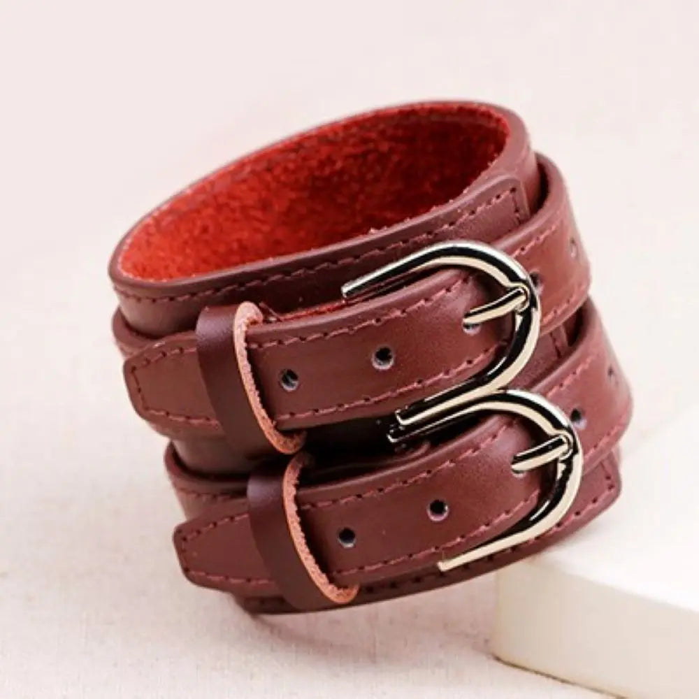 Vintage Punk Style Leather Bracelets For Men Fashion Rock Retro Cowhide Leather Hand Made Braided Bracelets For Friend