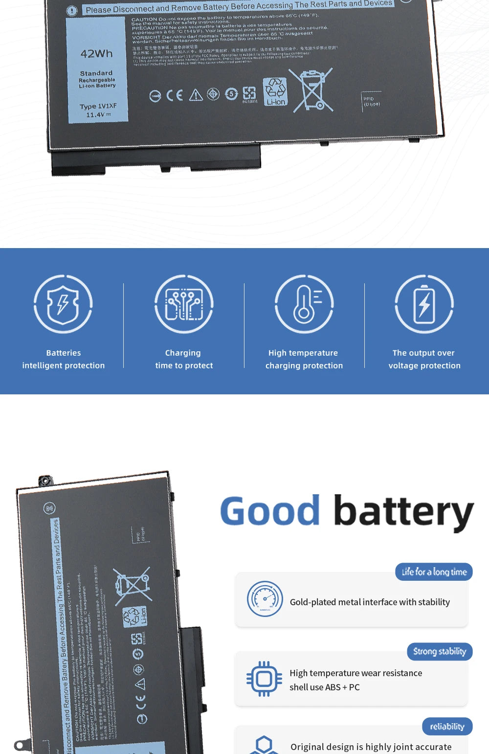 SUOZHAN 1V1XF Laptop Battery for Dell Latitude 5400 5410 5500 Precision 3540 3550 Inspiron 7590 7591 2-in-1 Series 01V1XF R8D7N