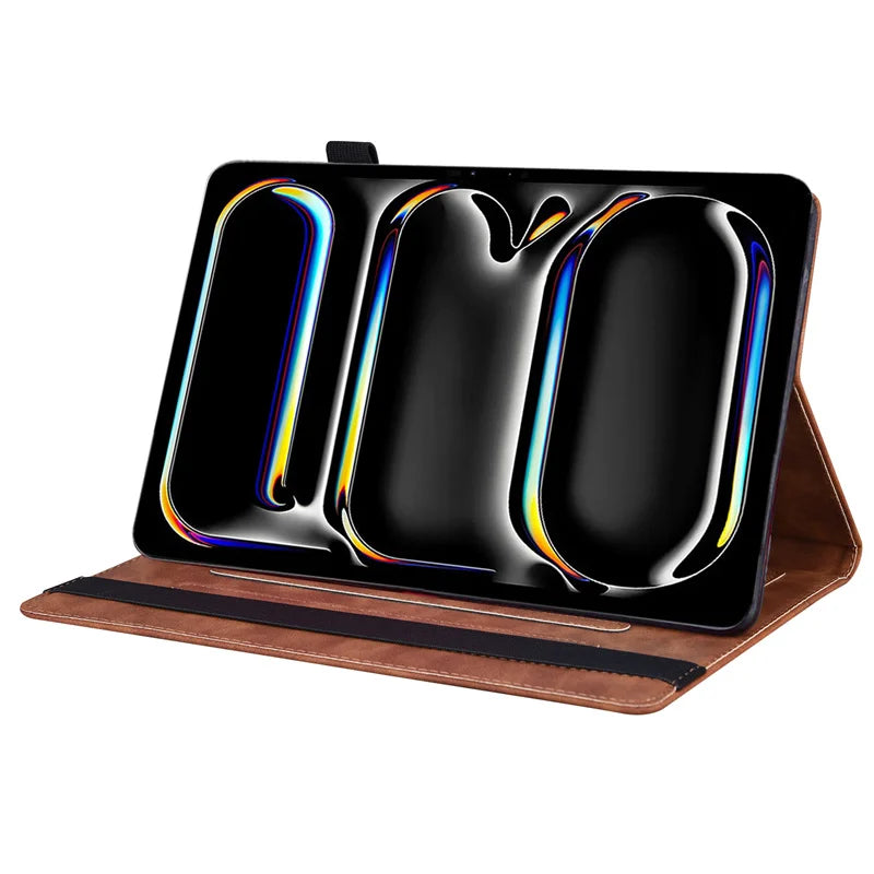 For iPad Air 11 13 Inch Case 2024 PU Leather Soft TPU Back Business Folio Cover for Funda iPad M2 Air 6 11 13 Inch 2024 Case