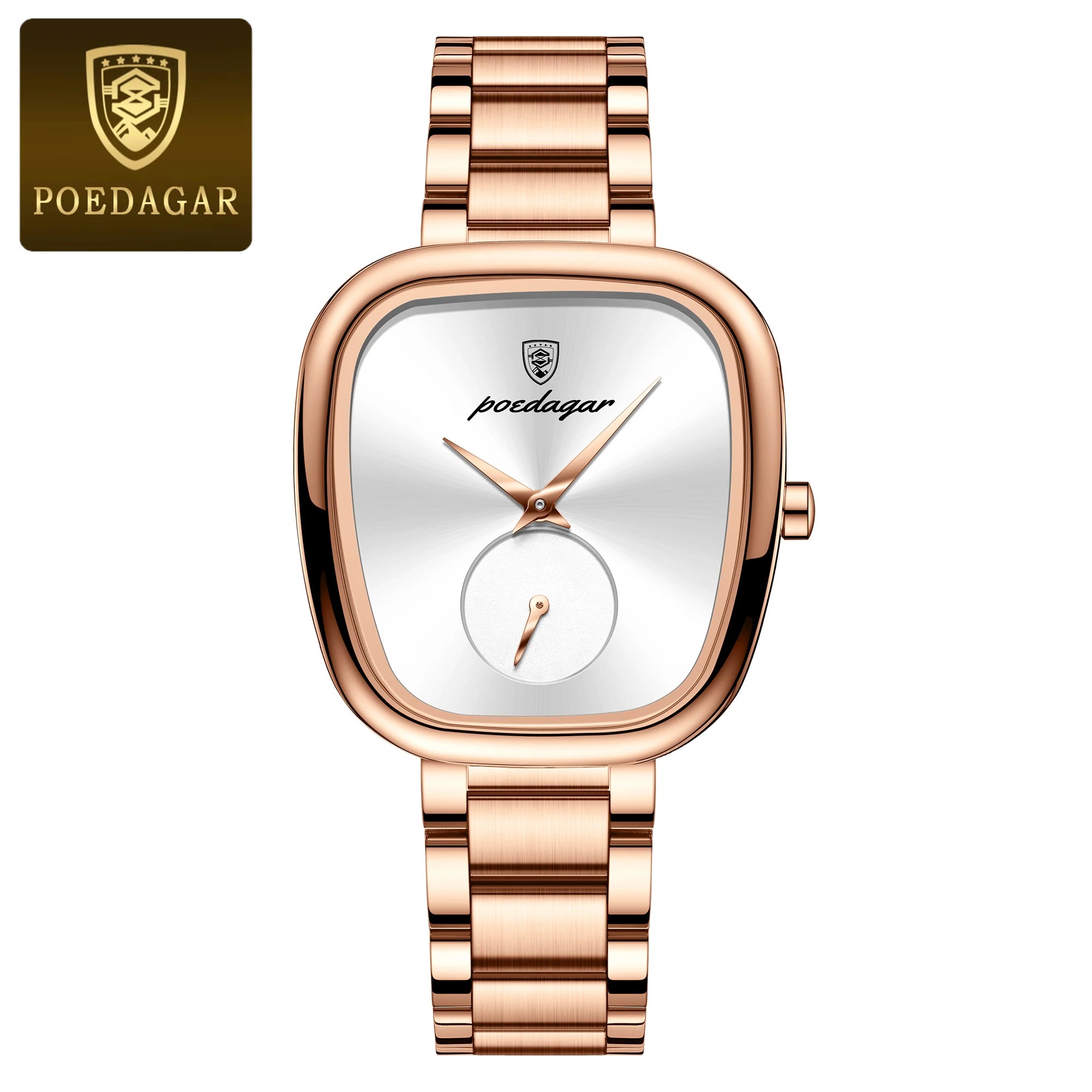 POEDAGAR Unique Elegant Ladies Watch Stainless Steel Waterproof Quartz Watches For Women High Quality Woman’s Stylish Wristwatch