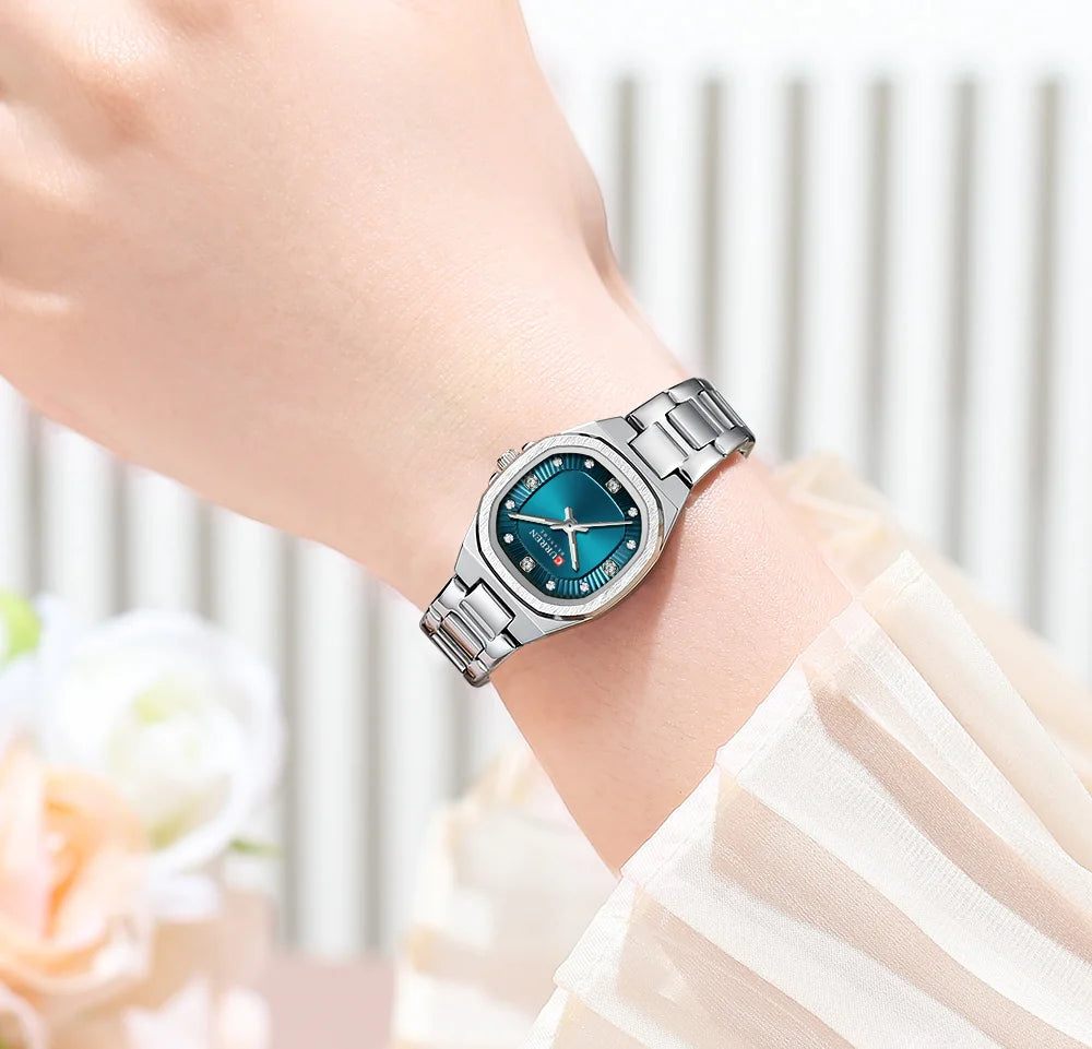 Curren Women Watch Luxury Fashion Quartz Crystal Waterproof Ladies Elegant Wristwatch Gifts For Girls