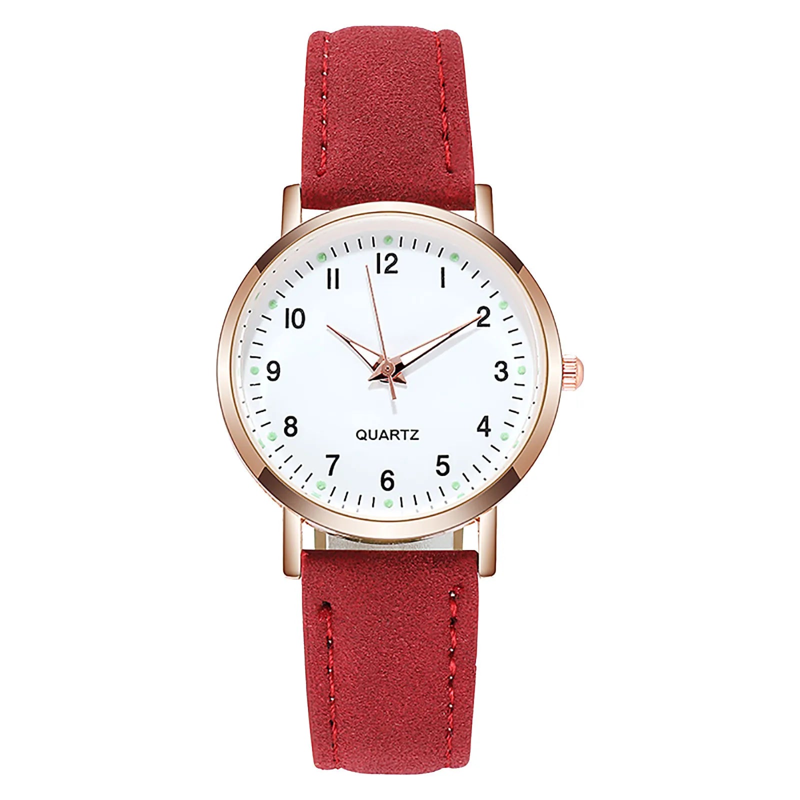Women'S Simple Quartz Wristwatch Leather Strap Circular Arabic Numeral Dial Elegant Ladies Wristwatch Ladies Watch Gift