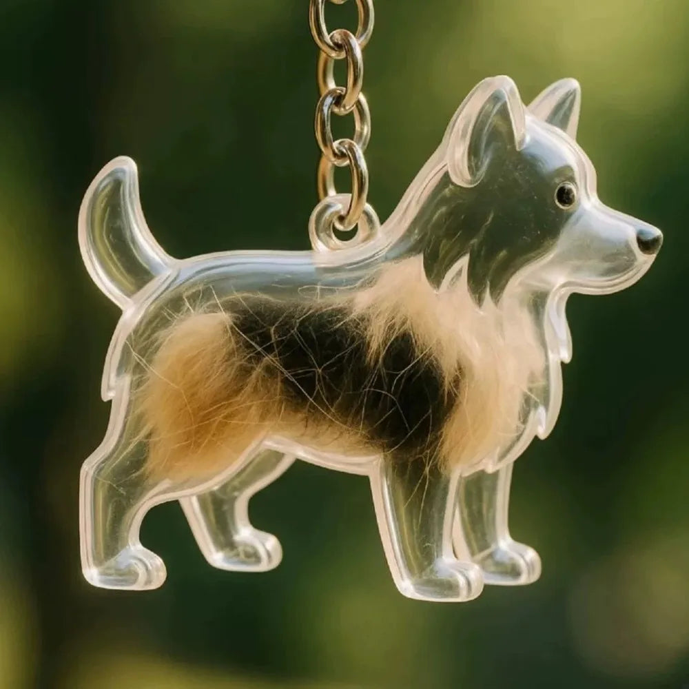 Transparent Acrylic Keychain Cat Hair Storage Capsule Handmade Animal Shaped Rabbit Hair Storage Box Cute Stylish
