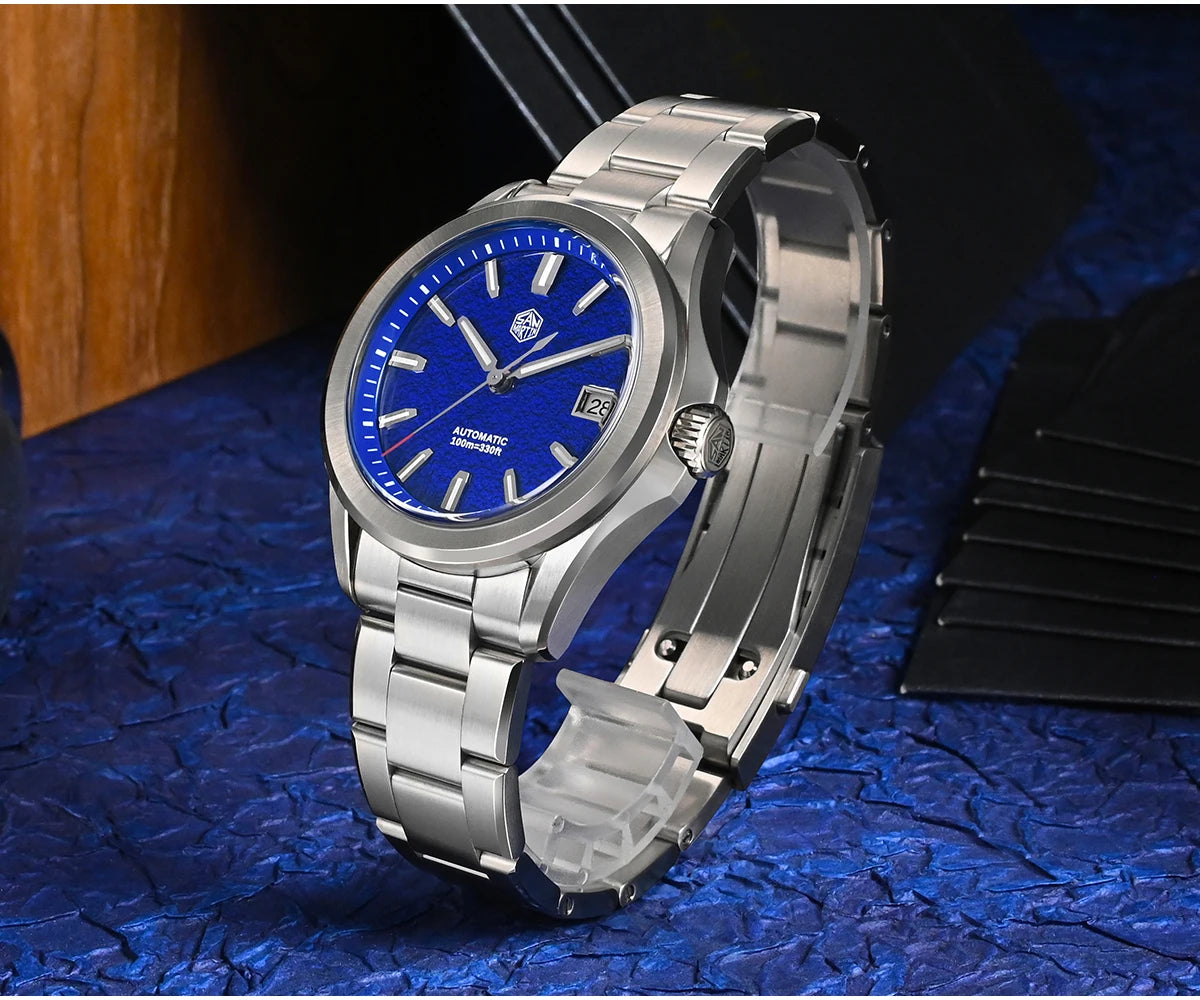 San Martin Men Automatic Watch 39mm Mechanical Wristwatch Diver 10ATM Waterproof Luminous Sapphire NH35 Oil Pressed Dial