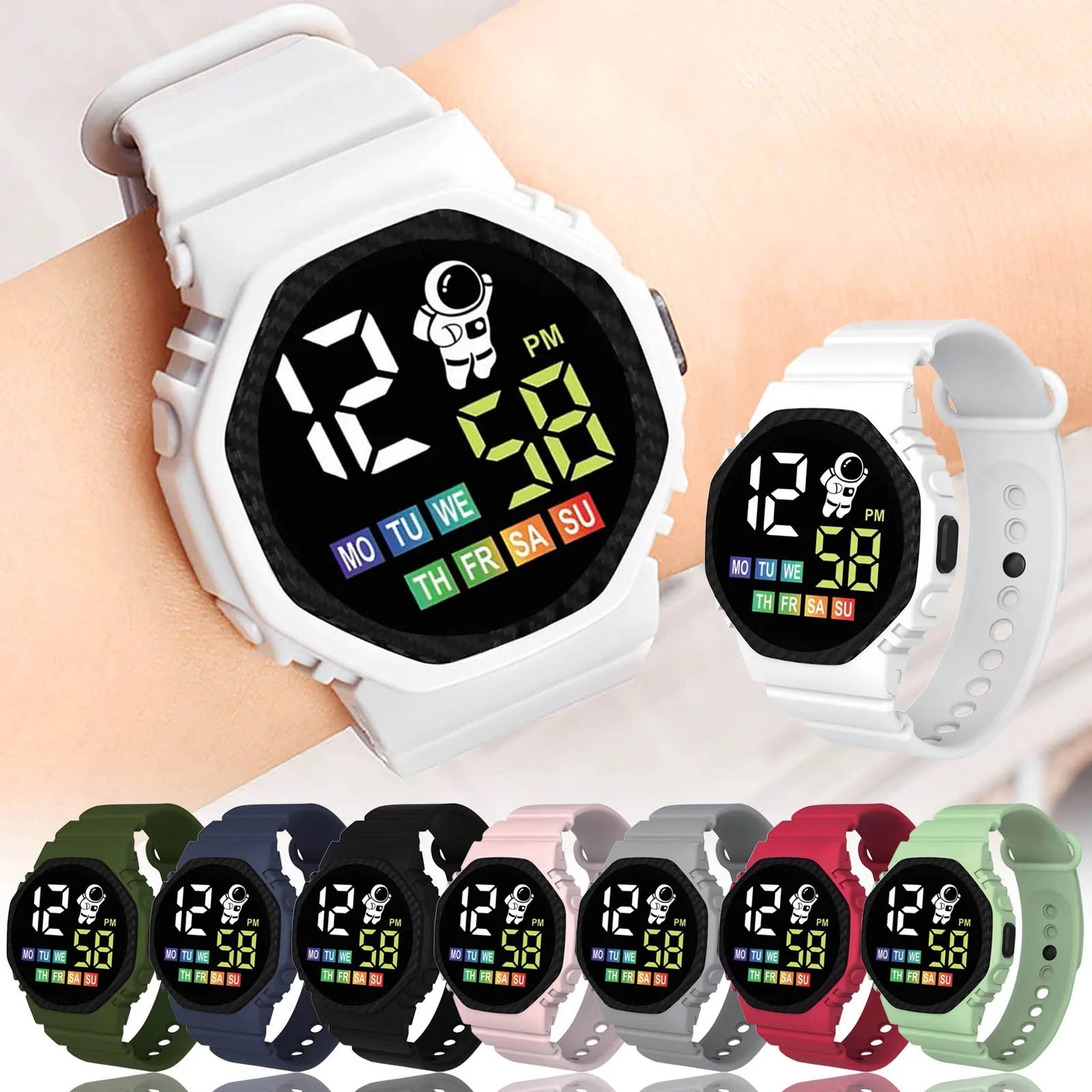 Children's Waterproof Sports Smart Watch Display Week Outdoor Silicone Bracelet Electronic Watch Kids Bracelet Digital Watches