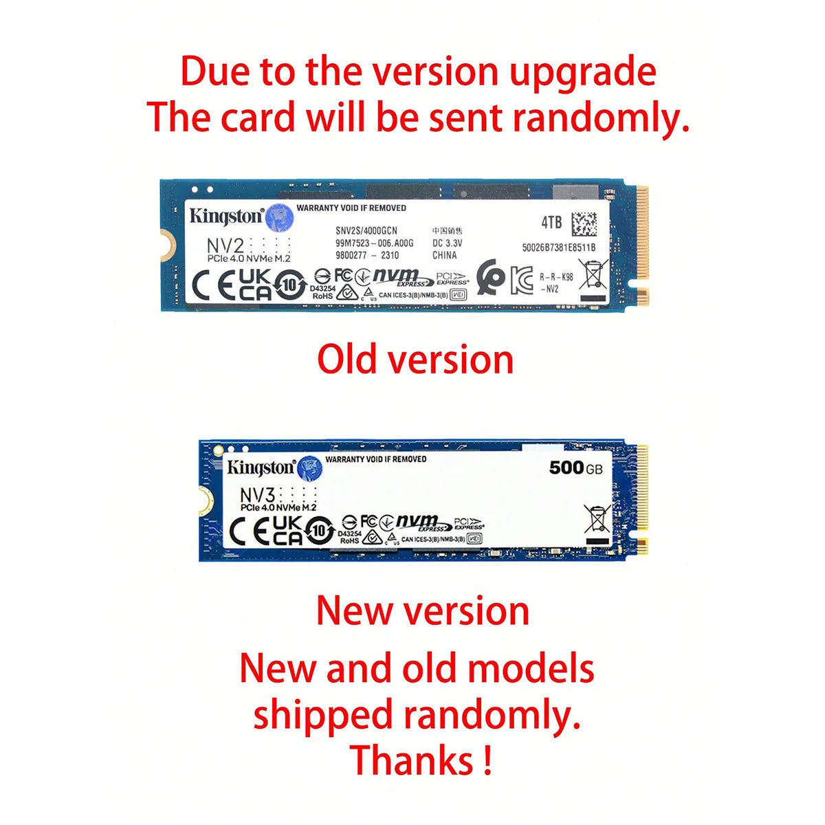 Kingston NEW NV3 NVMe M.2 2280 M 2 SATA SSD 2TB 1 TO 500GB 1TB Internal Solid State Drive Hard Disk 250G NV2 M2  For PC Notebook