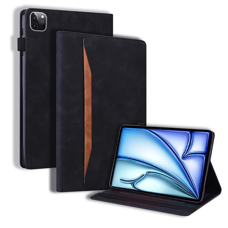 For iPad Air 11 13 Inch Case 2024 PU Leather Soft TPU Back Business Folio Cover for Funda iPad M2 Air 6 11 13 Inch 2024 Case