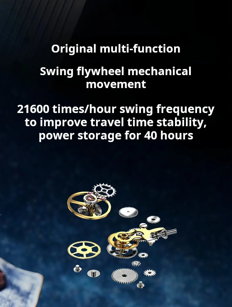 HANBORO fully automatic mechanical men's watch hollowed out wristwatch trend waterproof luminous watch