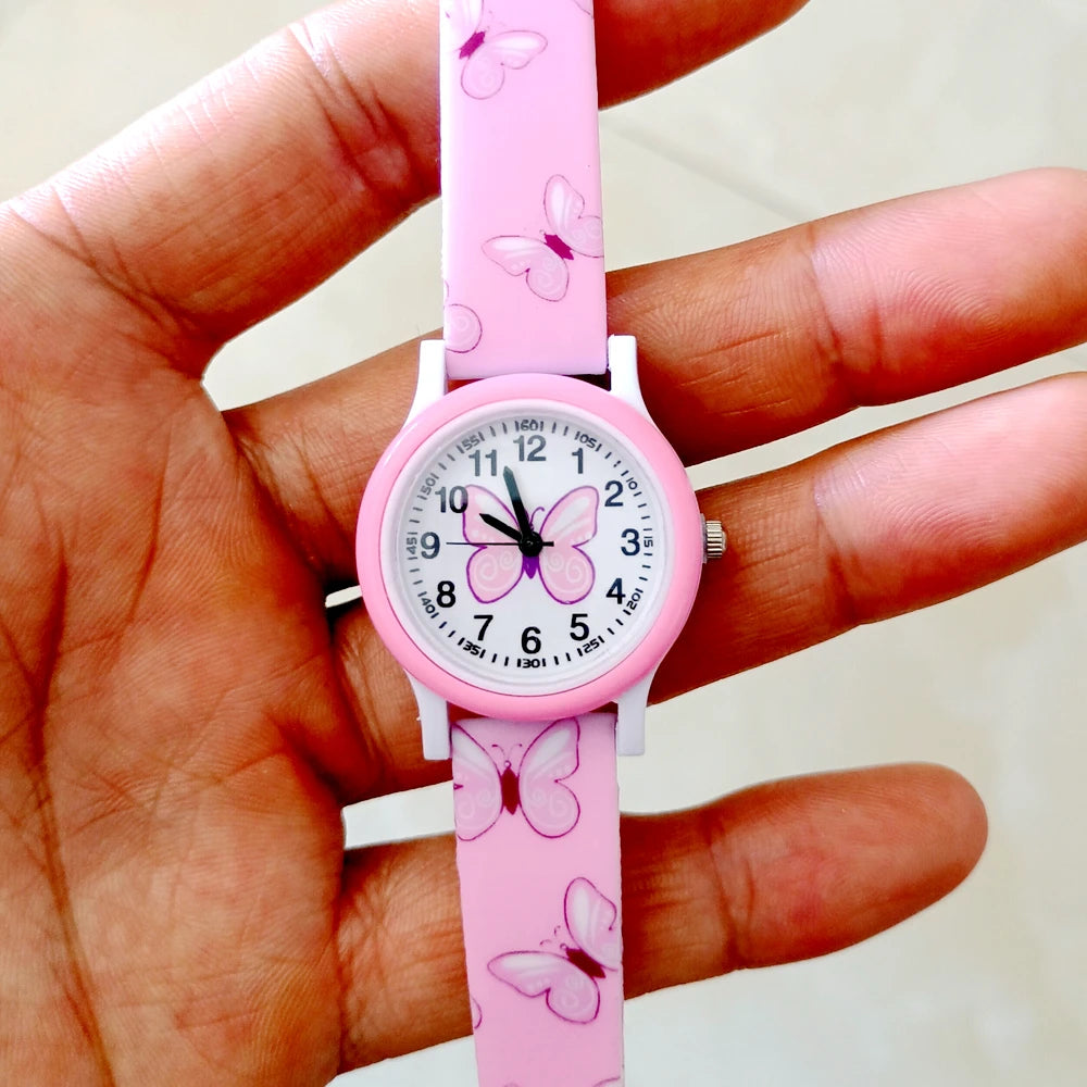 MINISO Cartoon Superhero Princess Unicorn Butterfly  Silicone Kids Children Boys Girls Quartz Birthday Party Gift Watches