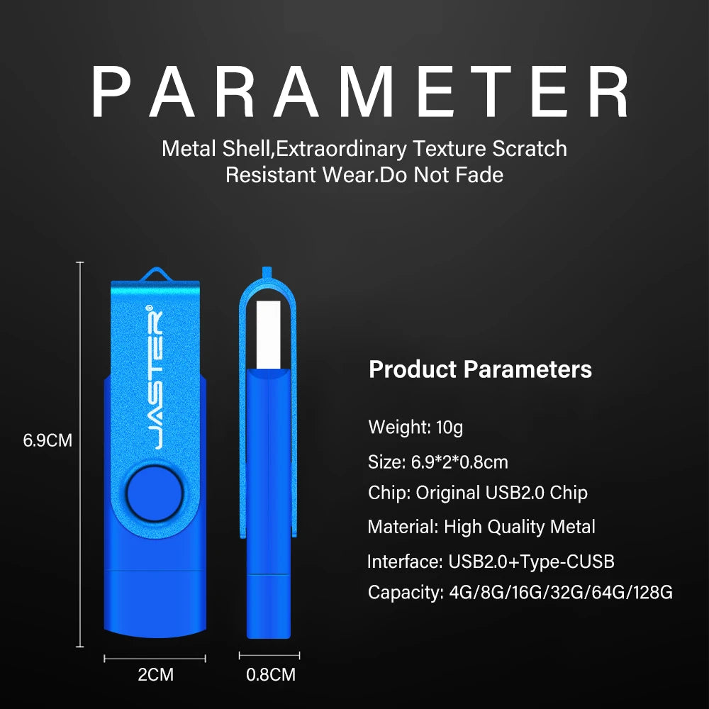 High Speed TYPE-C USB 3.0 Flash Drive 64GB Rotatable OTG Pen Drive 32GB 128GB 256GB Memory Stick for Mobile Phone Black Pendrive
