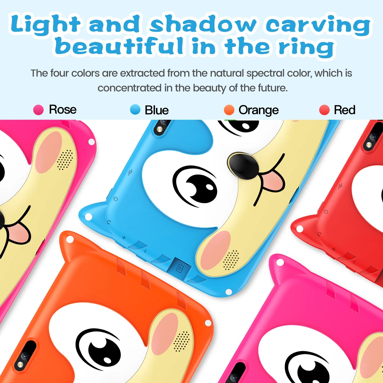 New 7" Kids Tablet with Cartoon Pattern Quad Core 4GB+64GB ROM Bluetooth 5G WiFi Learning Education Game Children's Gift