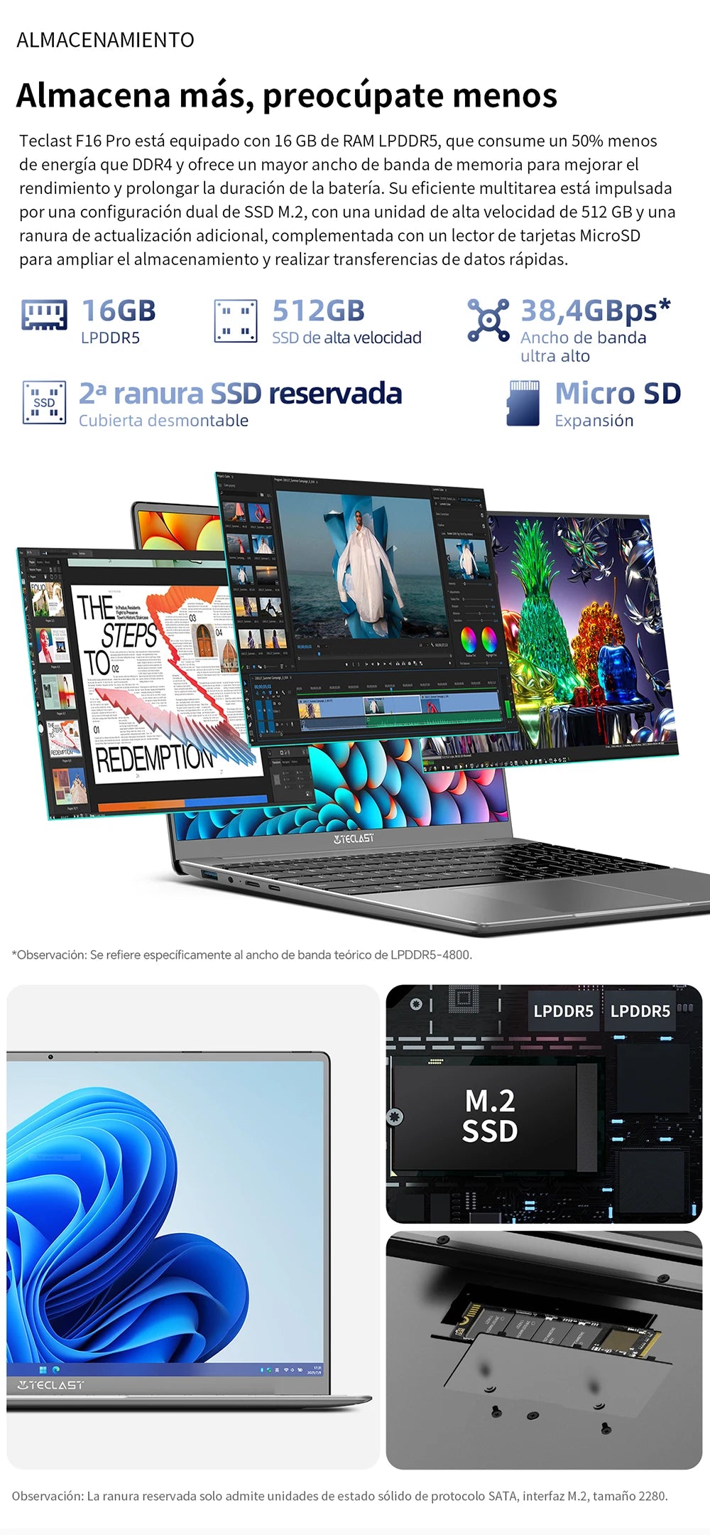 TECLAST F16 Pro 15.6 inch Laptop 16GB RAM 512GB SSD Computers for Intel N95 CPU 1920x1080 IPS Backlit Keyboard Mini-HDMI WiFi 6 USB3.2 F16Pro Notebook