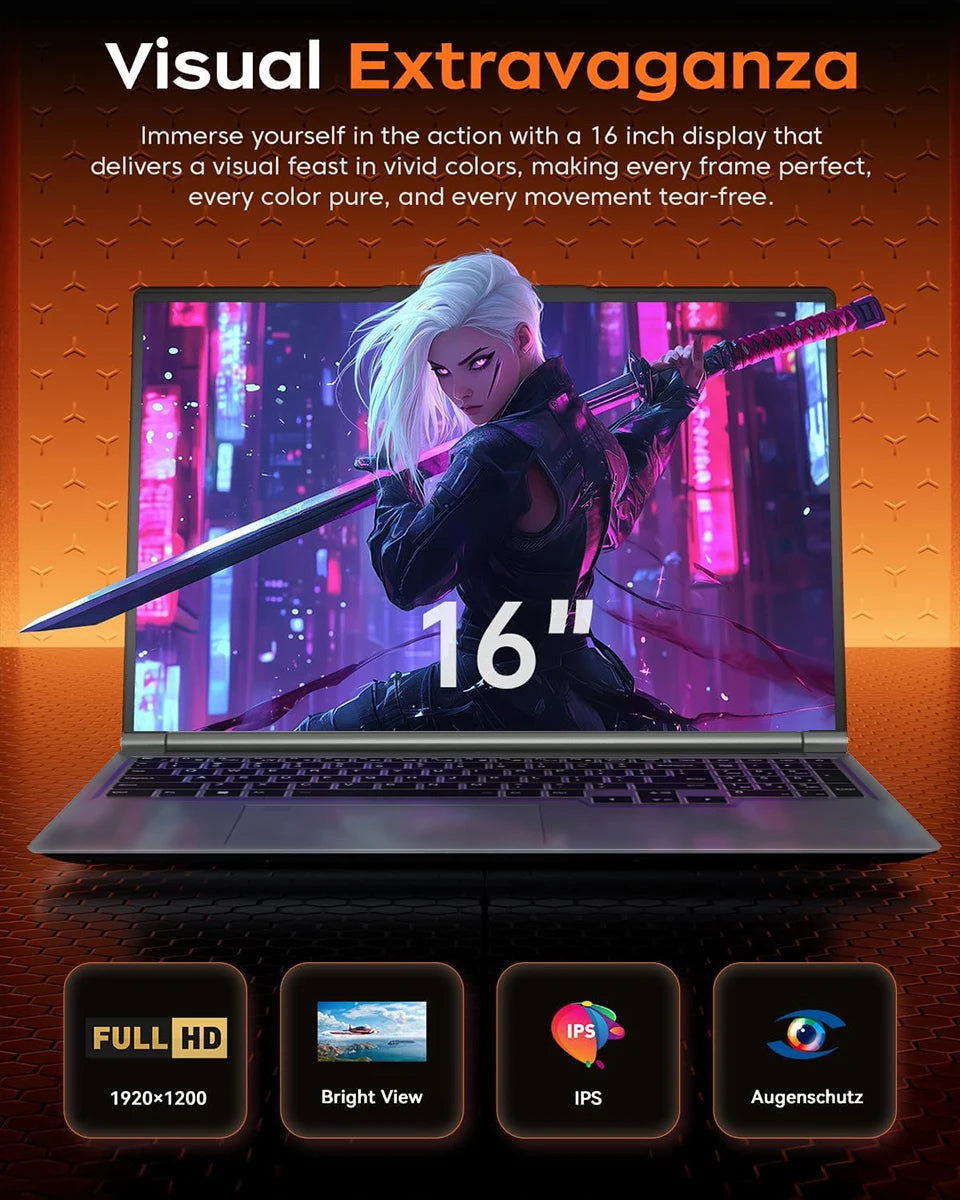 ACEKAMAS 2025 16" Gaming Laptop Intel Core i7 6700HQ GTX 1060 IPS 1920*1200 Windows 11 Pro Gamer PC DDR4 16GB SSD 1TB Laptops PC