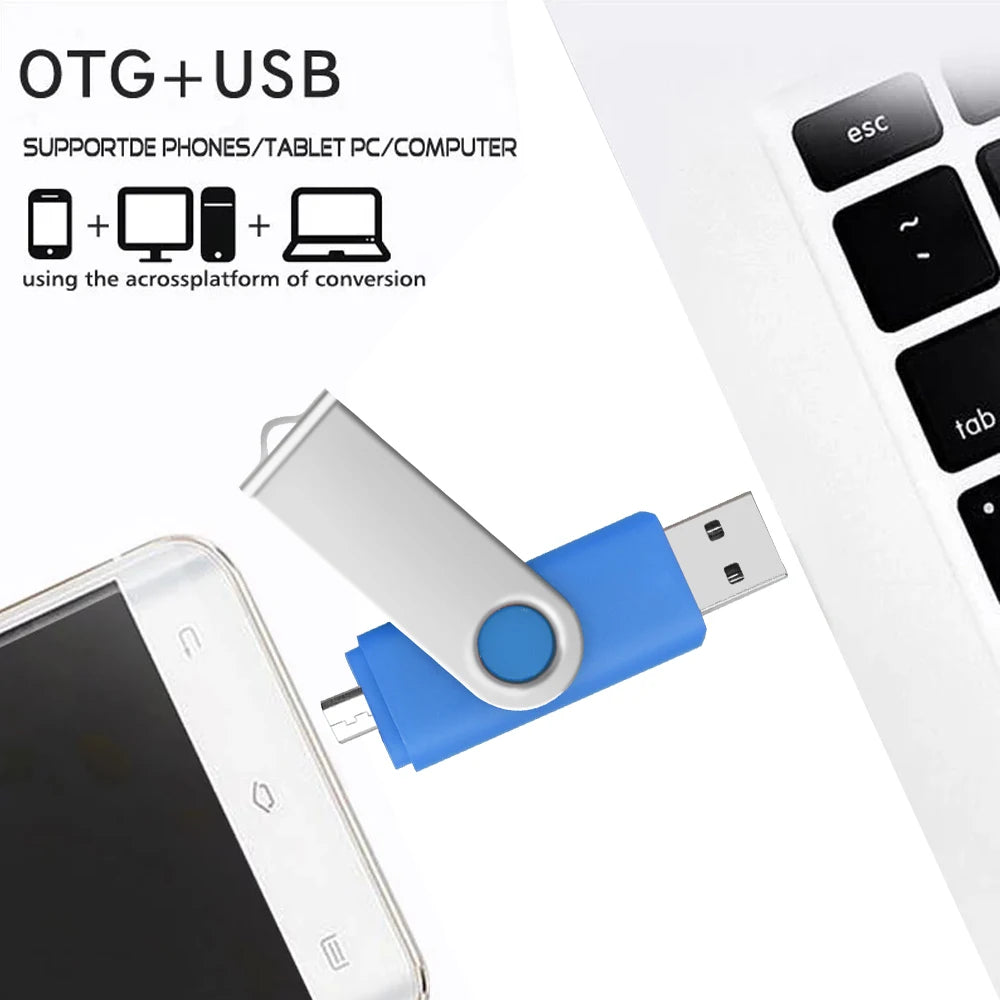 Metal Waterproof Pen Drive 2 In 1 OTG 2.0 Pendrive 64GB High Quality Type C Usb Flash Drive 4GB 8GB 16GB 32GB Usb Stick