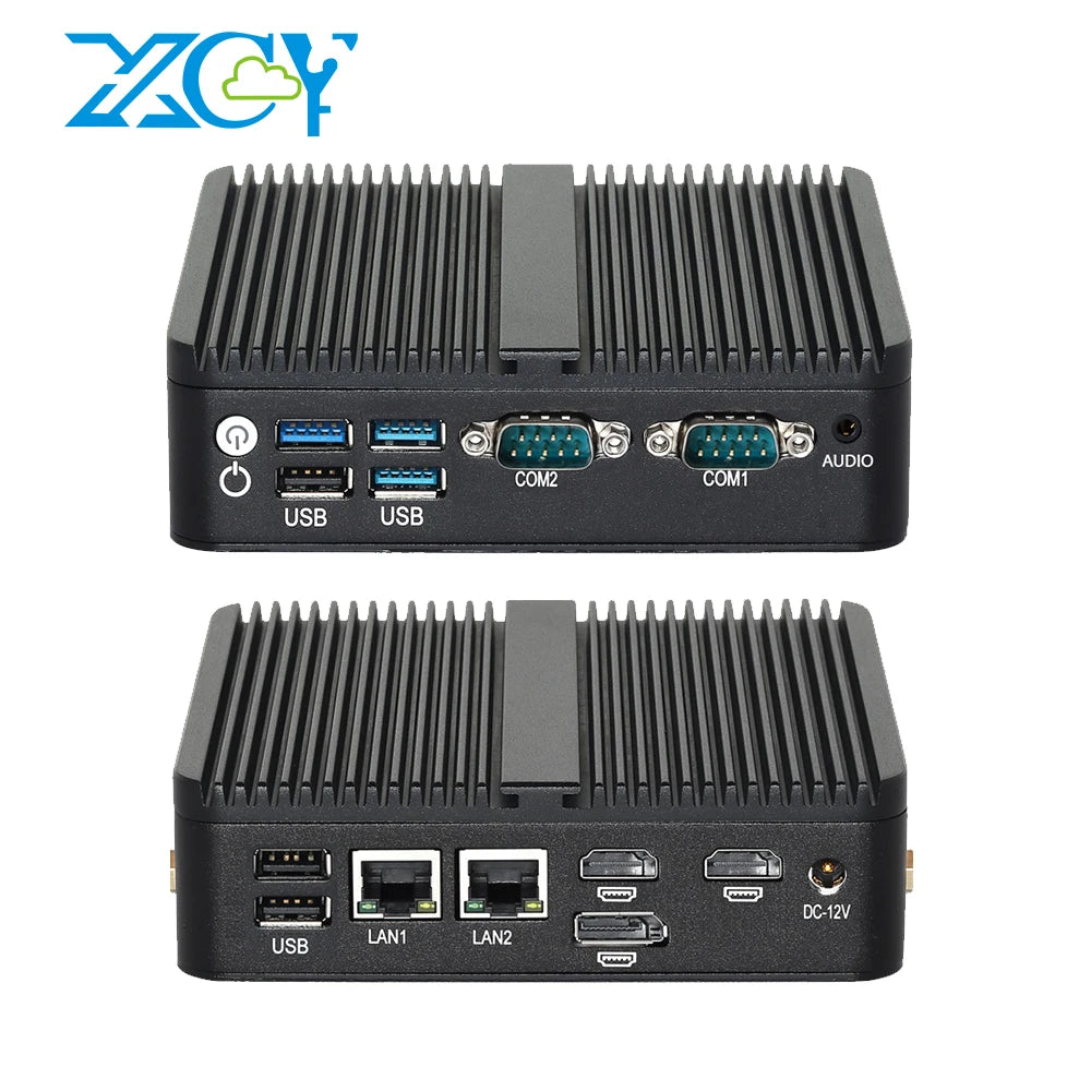 Intel N100 Mini Industrial PC 2x Serial Ports RS232 2x Gigabit Ethernet 2x HDMI 1xDP Support 3 Screens Display Win10/11 Linux