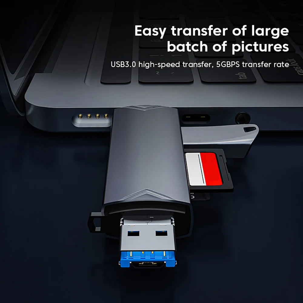 OTG Type C SD TF Card Reader 6 in 1 USB 3.0 Micro USB Flash Drive Adapter 5Gbps High Speed Transfer Multifunctional Card Reader