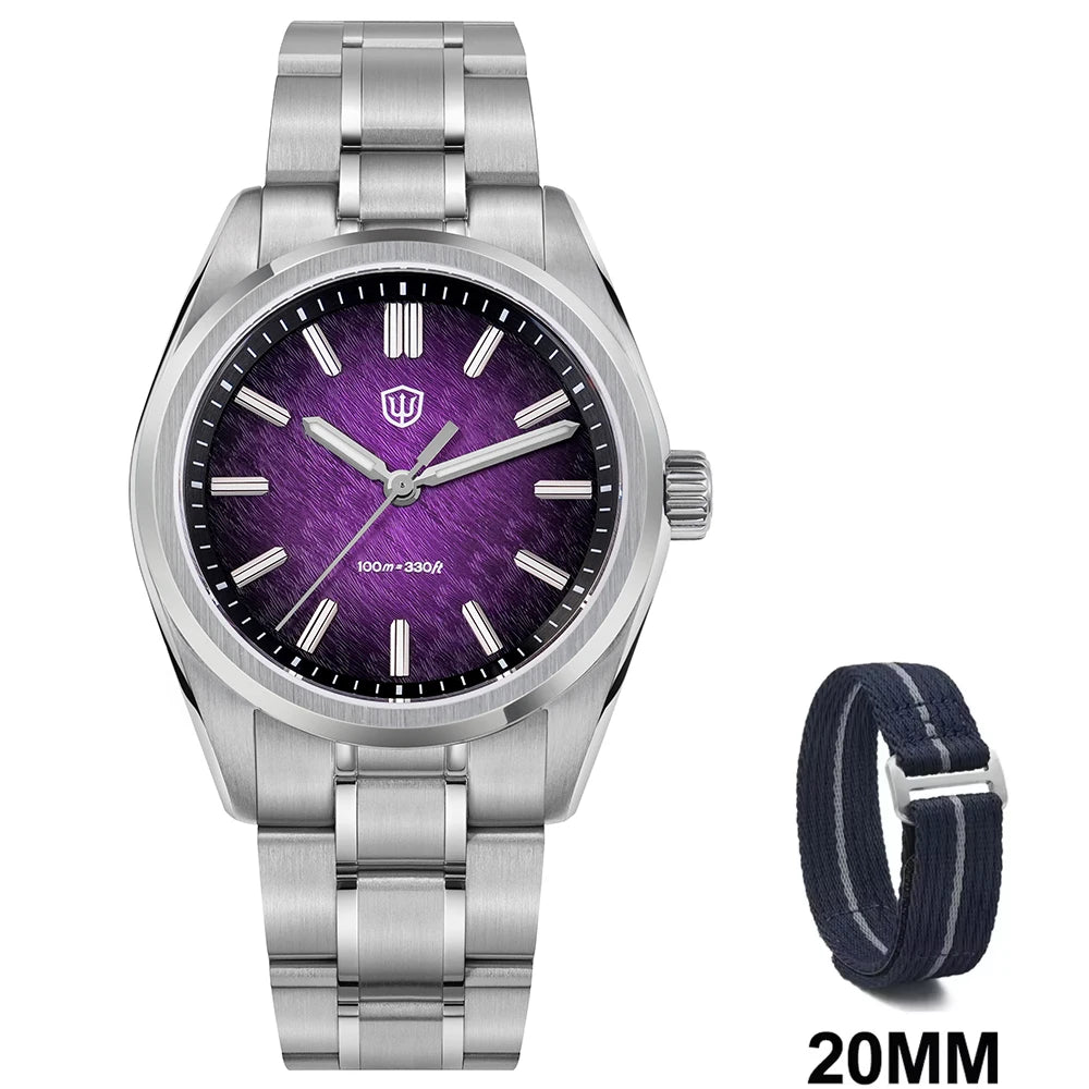 Watchdives WD0003B 36mm Quartz Men Watch VH31 Sweep Seconds Movement Stainless Steel Watches Luminous Waterproof Sapphire