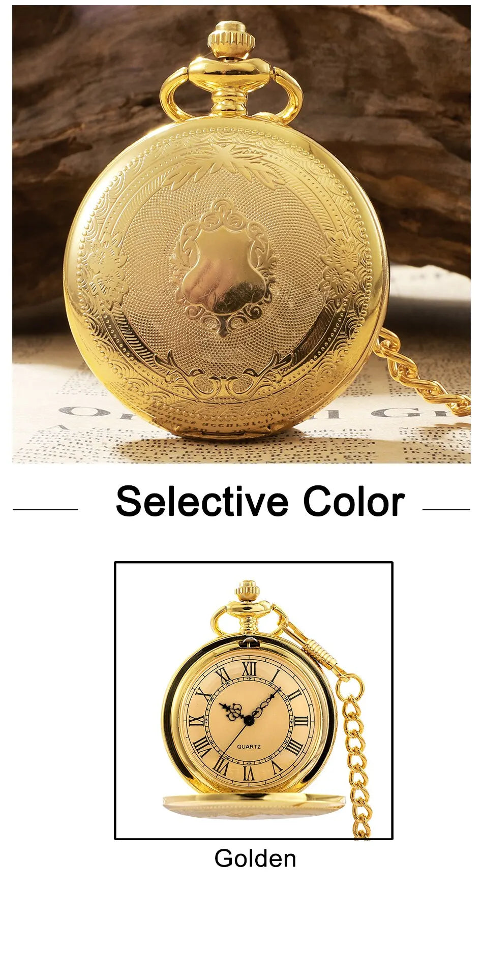 Antique Steampunk Vintage Roman Numerals Quartz Pocket Watch Multicolor Case Necklace Pendant Clock Chain Mens Women