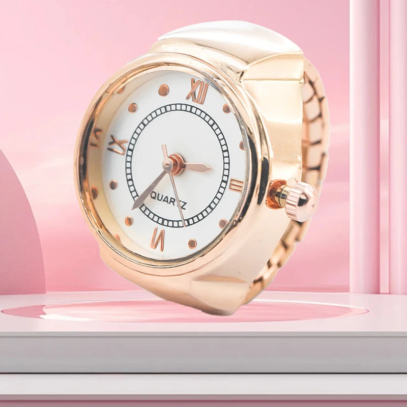New Hot Sales Creative Roman Literal Ring Watches With Alloy Cases, Finger Round Dials For Couples And Men