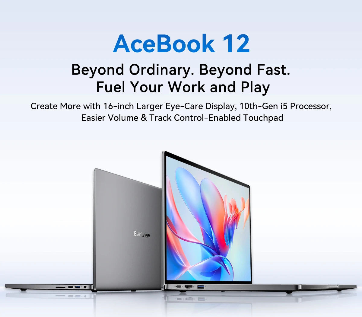 Blackview AceBook 12 Win 11 Laptop 16'' FHD IPS , Intel I5-1030NG7 Notebook, 16GB RAM 512GB SSD, 2-in-1 Fingerprint Power Button