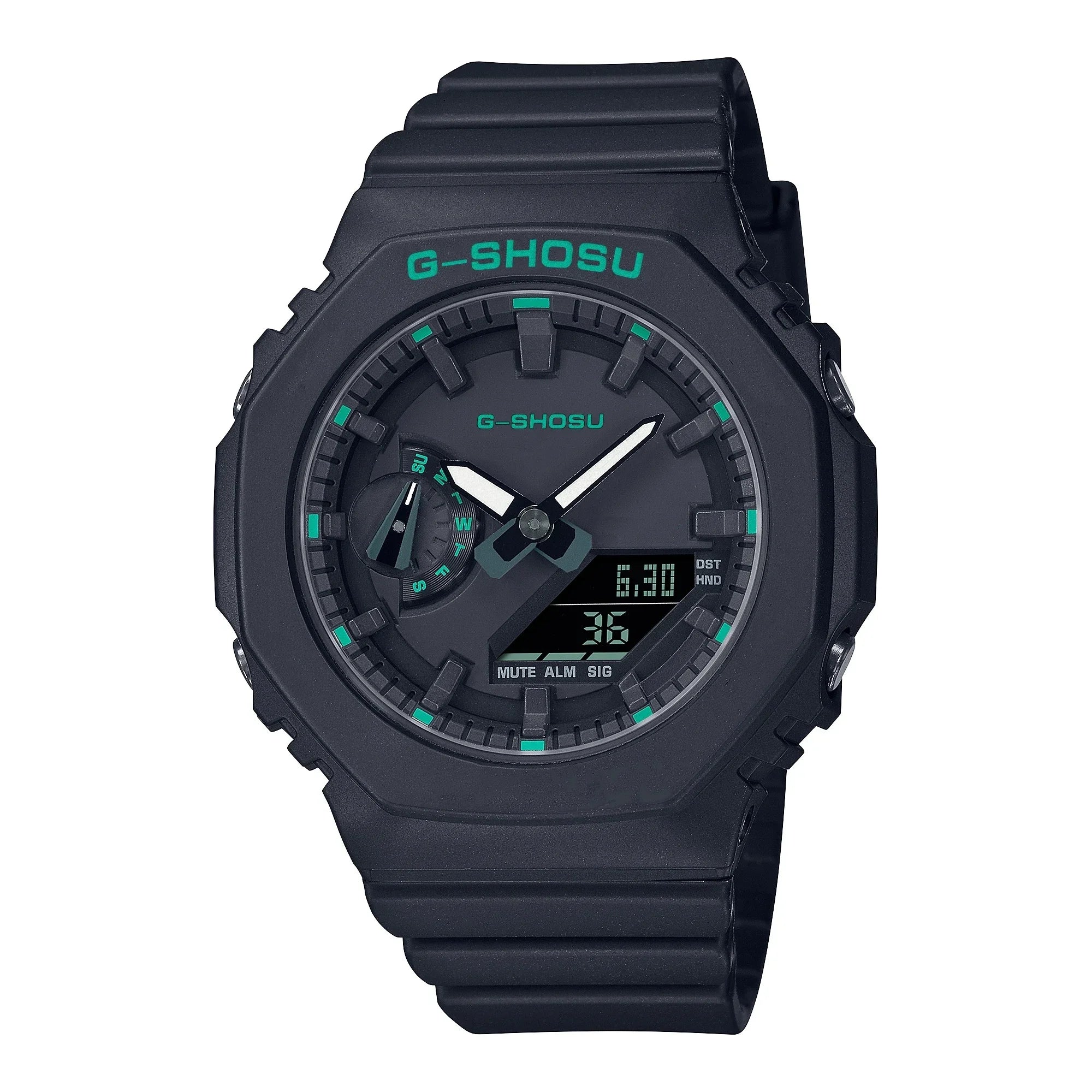 Unisex Electronic Digital Watch LED Dual Display World Time Rubber Strap Full Function Oak Series