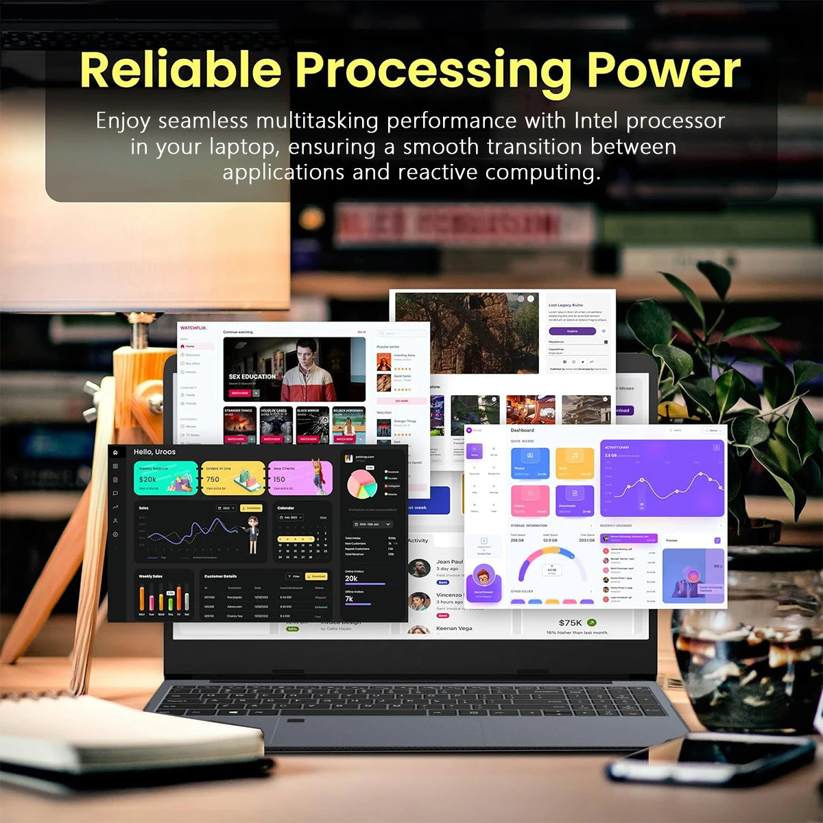 ACEKAMAS 15.6inch Laptop Computer Intel Core i7 6500U Windows 11 Pro Laptops Gaming DDR4 16GB SSD 1TB Portable Notebook PC Gamer