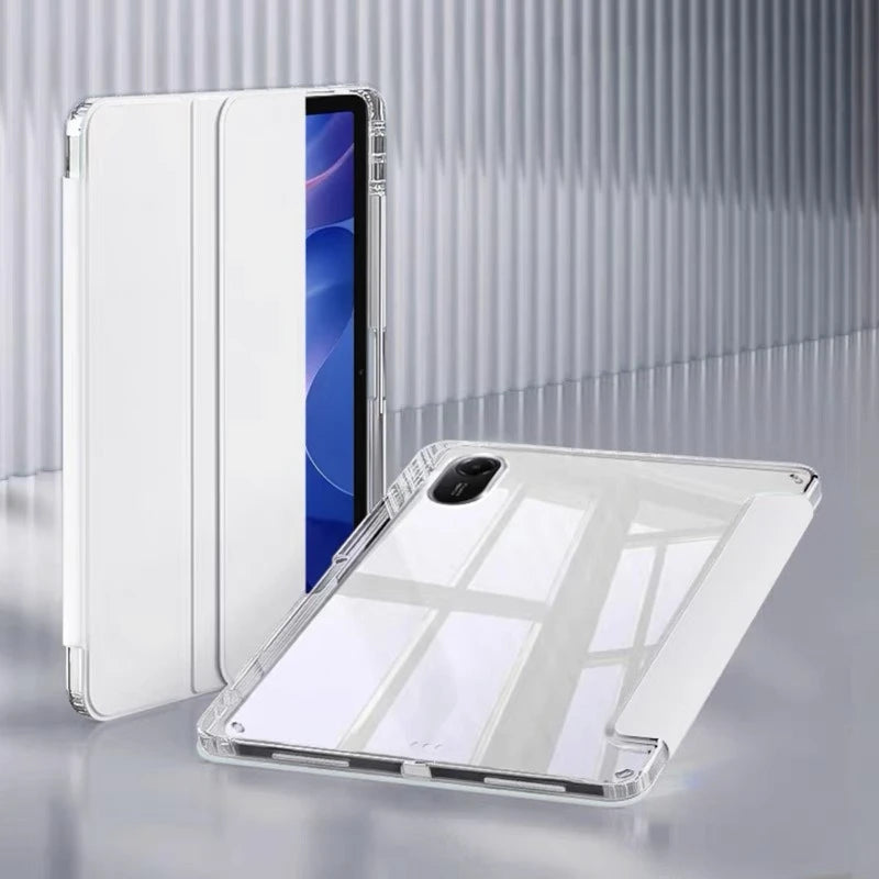 For Xiaomi Redmi Pad 2 2025 Case 11 inch with Pencil Holder Tri-Folding Clear Soft TPU Back Tablet for Redmi Pad 2 2025 Cover