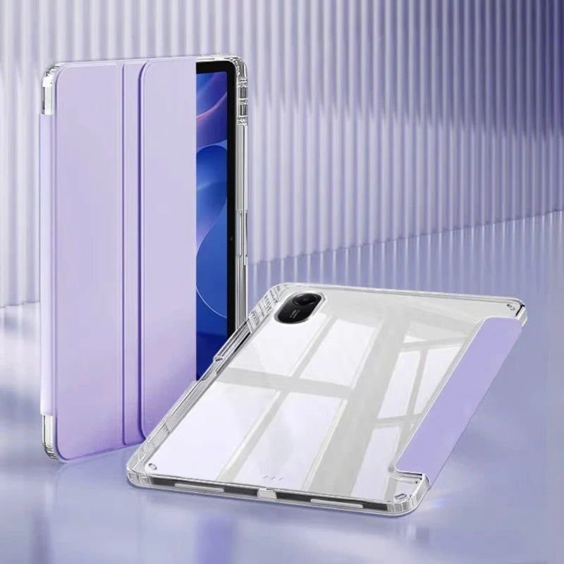 For Xiaomi Redmi Pad 2 2025 Case 11 inch with Pencil Holder Tri-Folding Clear Soft TPU Back Tablet for Redmi Pad 2 2025 Cover